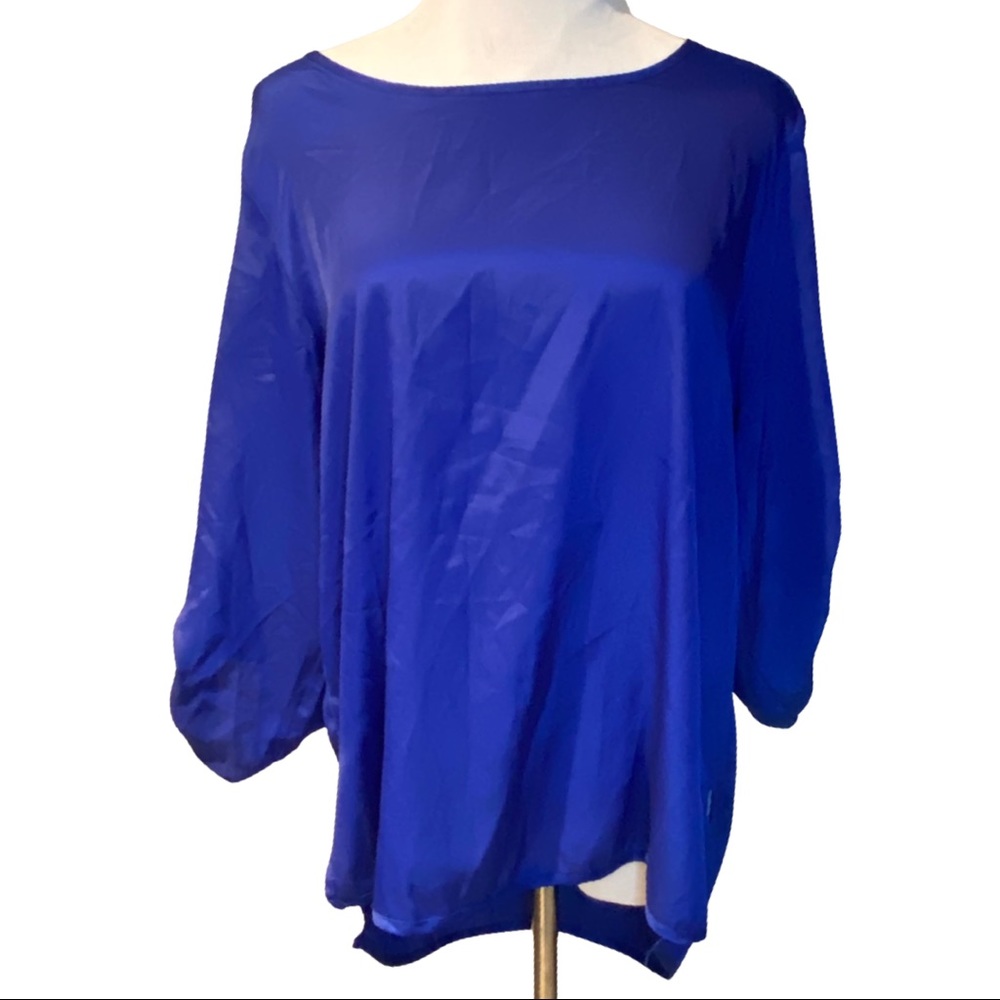 Fun & Flirt | Women's Royal Blue 3/4 Sleeve Top | Size Large